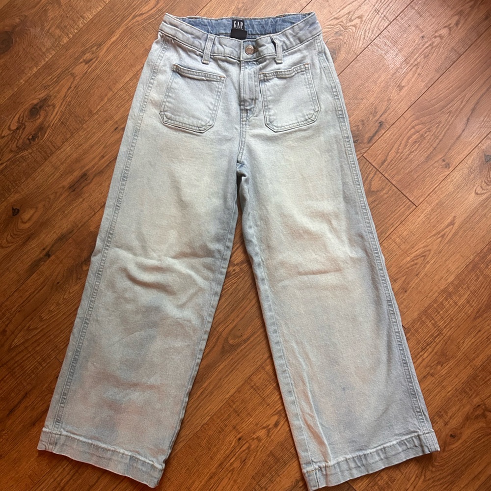 GAP Kids Girls Blue Wide-Leg Jeans High Rise